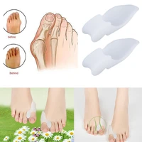 2pcslot silicone gel foot pad stretch corrector big toe separator spreaders alignment toe bone insole foot care tool