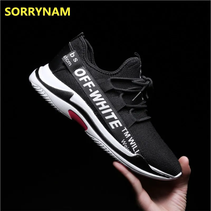 SORRYNAM 2018 лето с-белый с дышащей сеткой Для мужчин Повседневное обуви эспадрильи