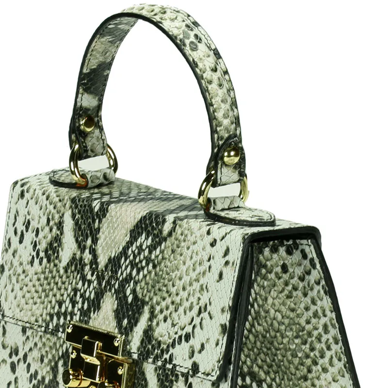 Lulu milano натуральная кожа с принтом змеиной кожи сумка Сделано в Италии P107-s | Багаж