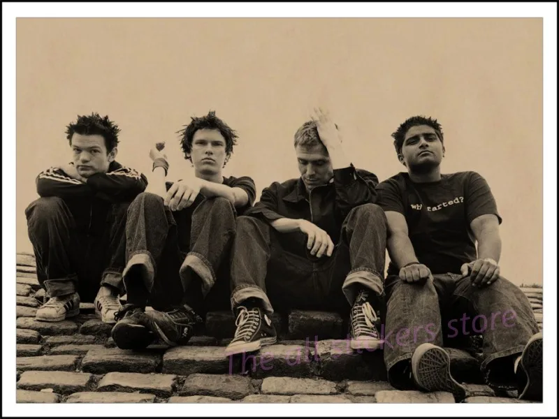 Винтаж плакат. Sum 41 ретро крафт плакат со скалой живопись Музыка группа бар ресторан студенческое общежитие наклейки на стену/6037 - Цвет: 21