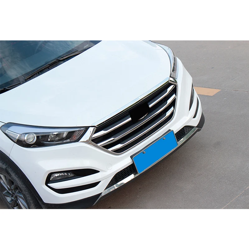 Для hyundai Tucson нержавеющая сталь передний двигатель гоночная решетка крышка отделка внешняя наклейка Стайлинг C756