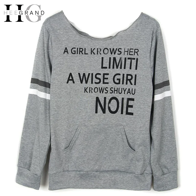 Hee Grand/Для Женщин Осенние пикантные с принтом букв кофты длинным рукавом