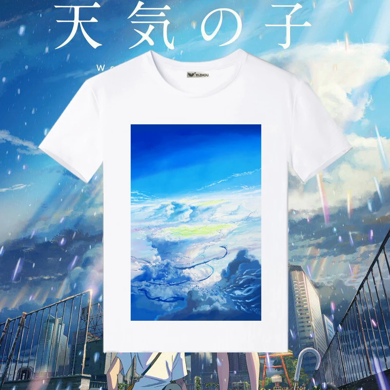 Футболка для косплея Tenkinoko Weathering With You летняя футболка в стиле аниме топ с