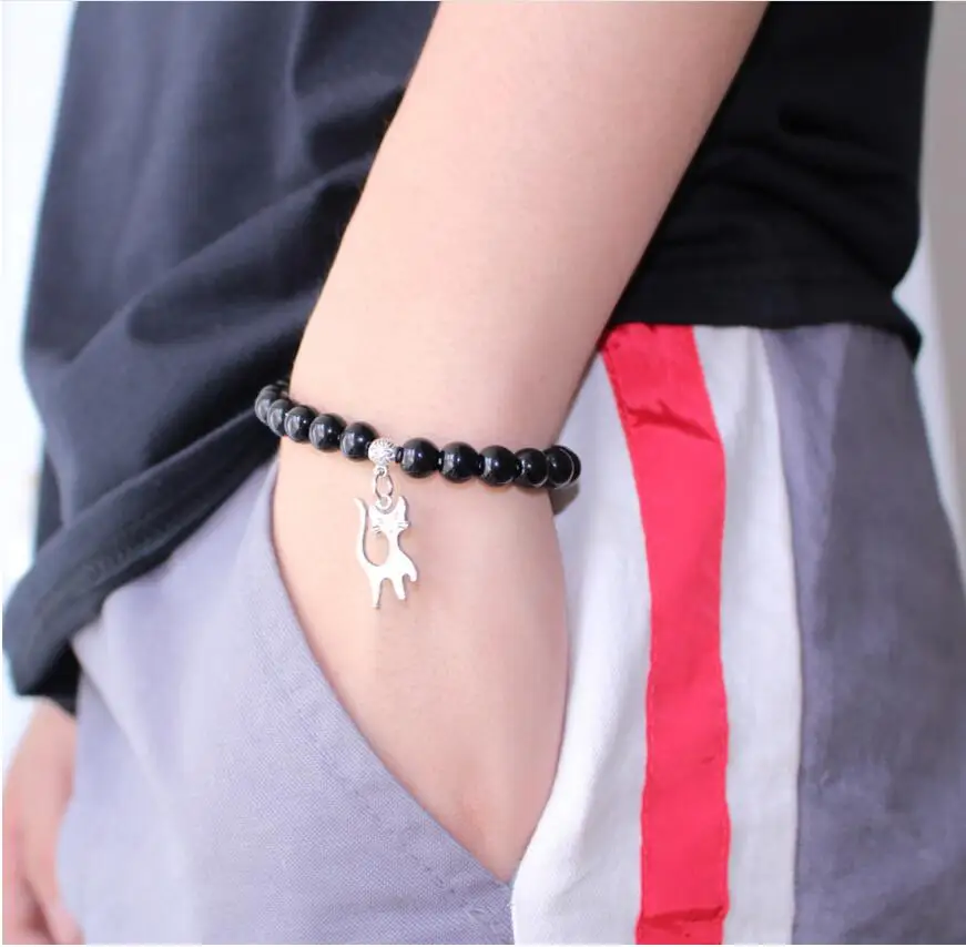 Мужские и женские браслеты с бусинами браслет из натурального камня шармами