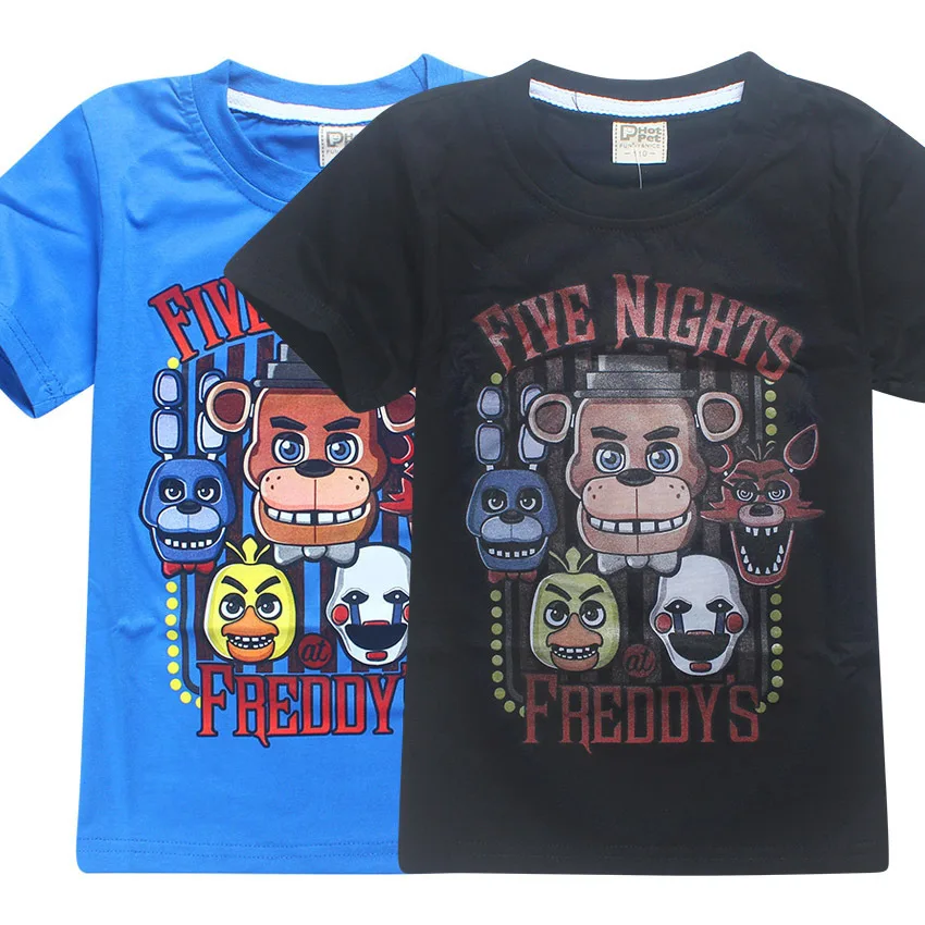 Детская футболка с короткими рукавами Five Night At Freddy летняя одежда для мальчиков fnaf