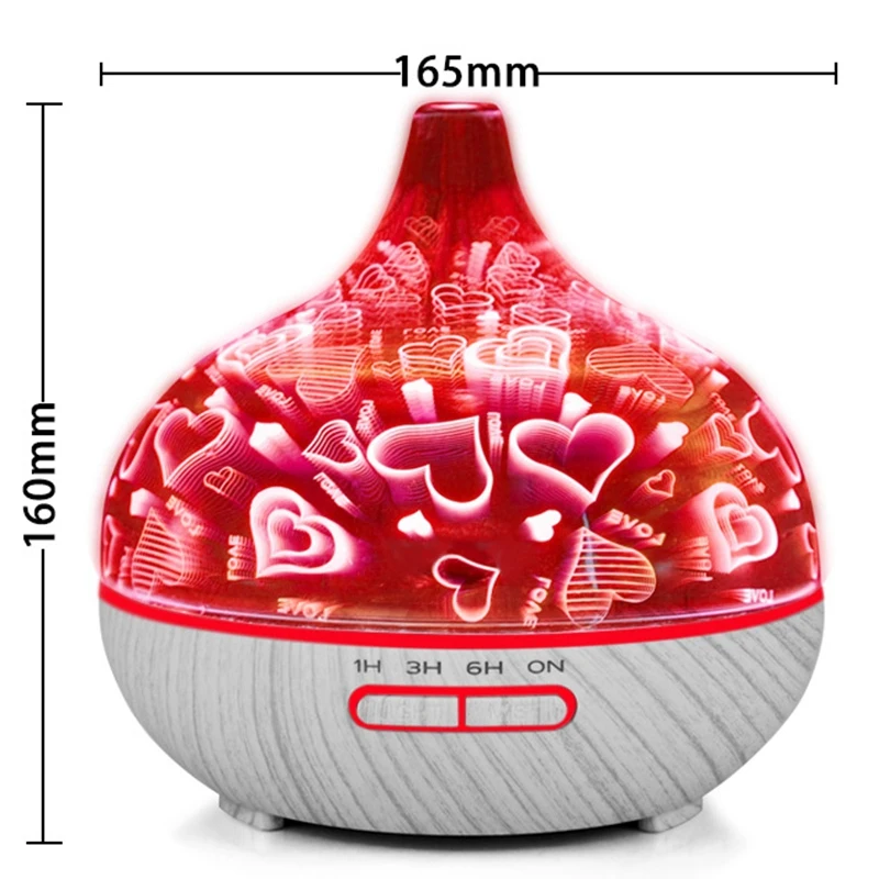 3D Сердце олень СВЕТОДИОДНЫЙ Ночник Ультразвуковой увлажнитель Домашний аромат