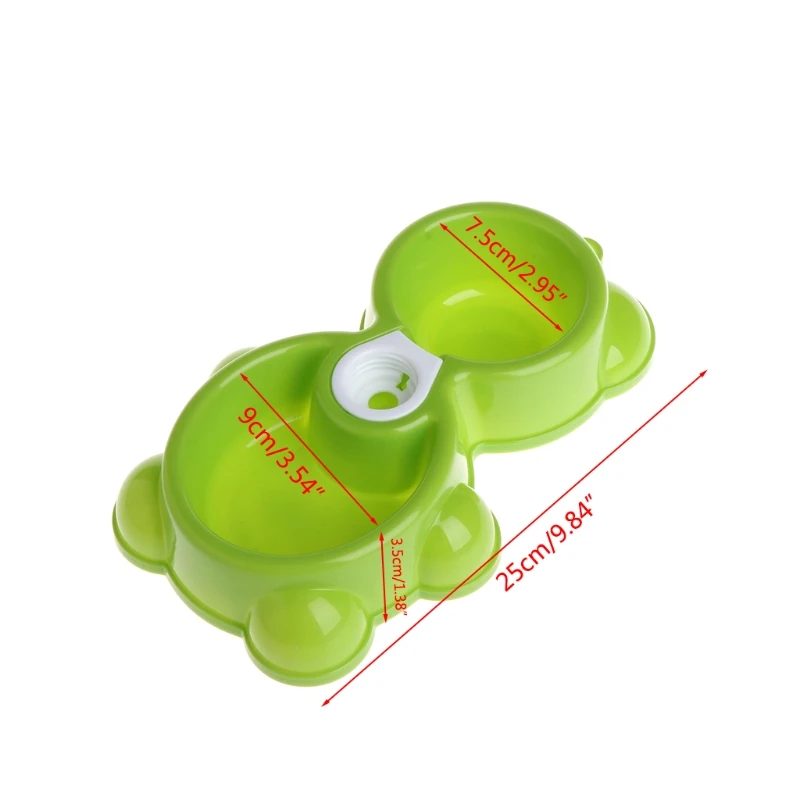 Блюдо кормушка для воды и корма фонтан медведь двойная миска горячий щенок собак