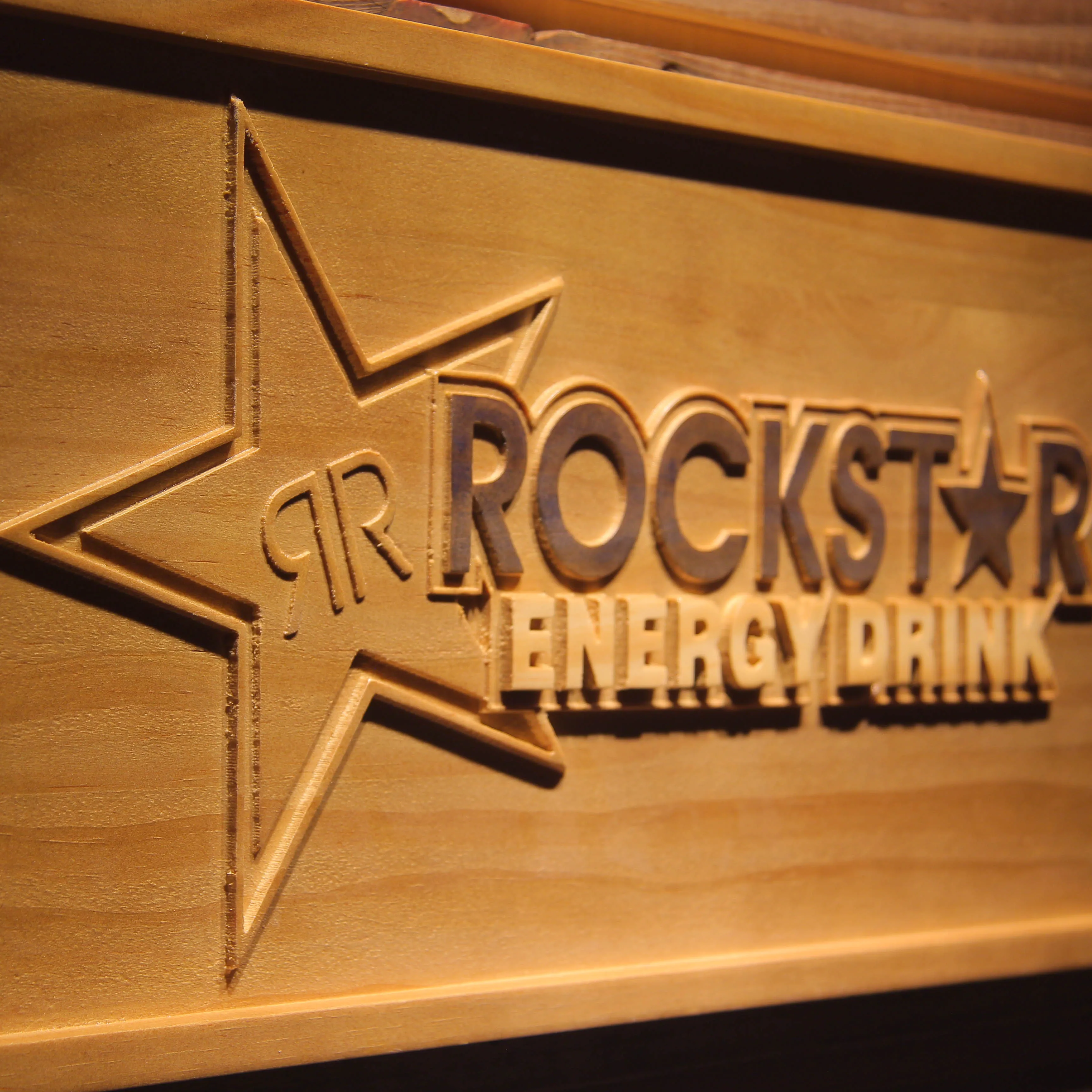 Rockstar энергетический напиток бар 3D деревянный знак|Таблички и знаки| |