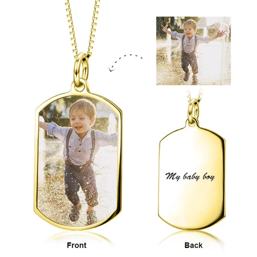 

Custom Photo Nacelace Personalized Color Photo Personalized - Adjustable 16-20 Necklace