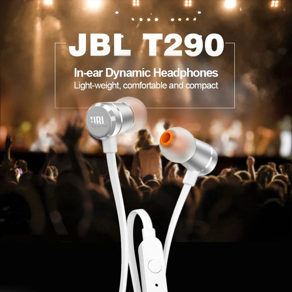 JBL T290 3 5 мм проводные наушники Мелодия 290 стерео музыка Спорт чистый бас гарнитура