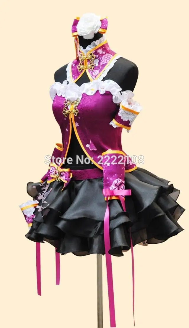 2018 новое платье Love Live Tojo Nozomi фиолетовое LoveLive костюм Чонсам для косплея с обувью