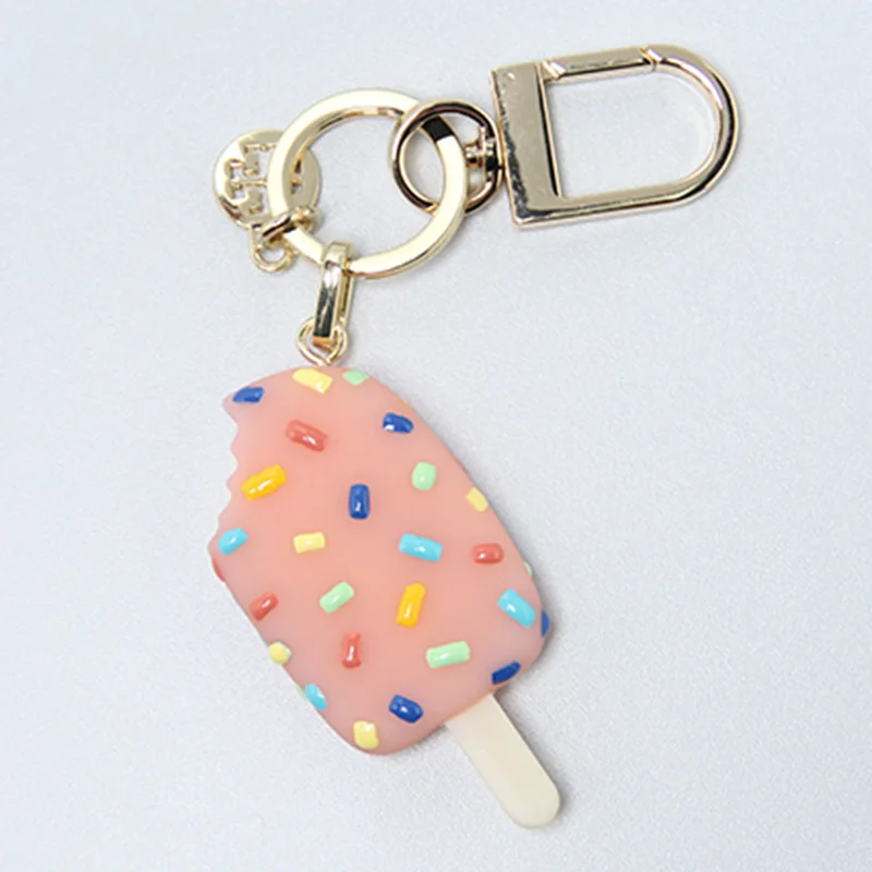 2016 Мода Новый Стиль Розовый Мороженое Золотой Брелок женские Золотые Брелки с