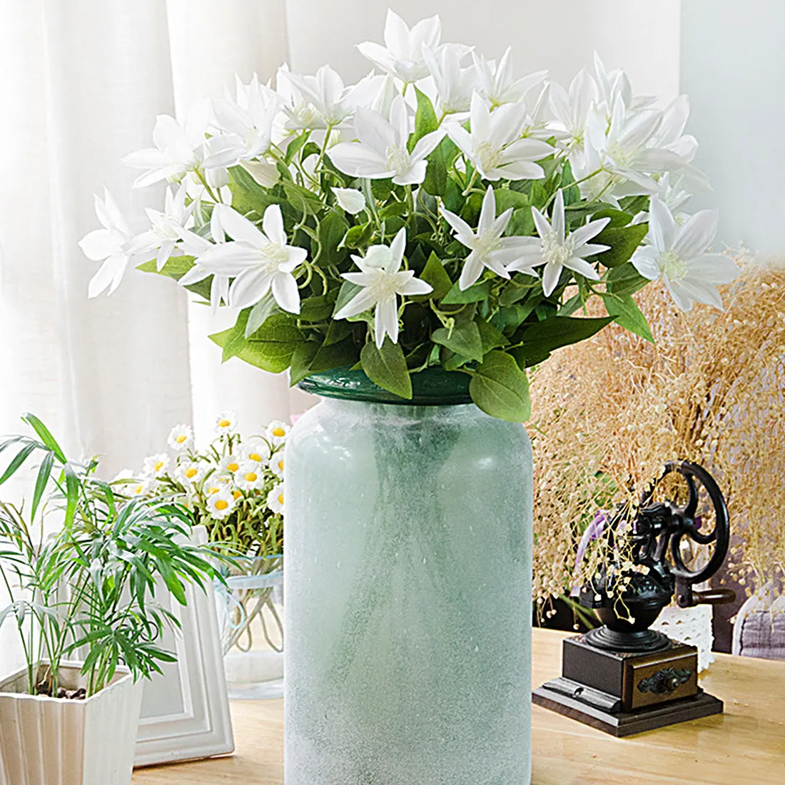 Лучшие три ветви Clematis Florida Thunb яркий завод искусственных цветов украшения дома и сада 69 см подарок