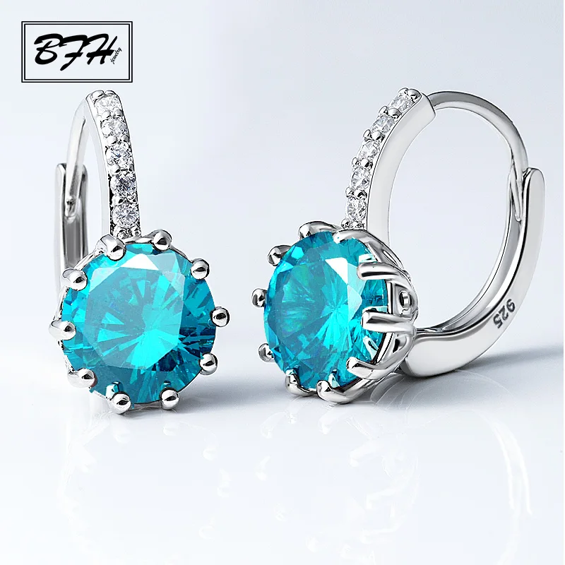 Light blue BFH модные маленькие серьги-гвоздики с кристаллами для Для женщин вечерние Винтаж цирконие кубические циркониевые Для женщин крошечные серьги серебристого цвета; бижутерия - Окраска металла: Light blue