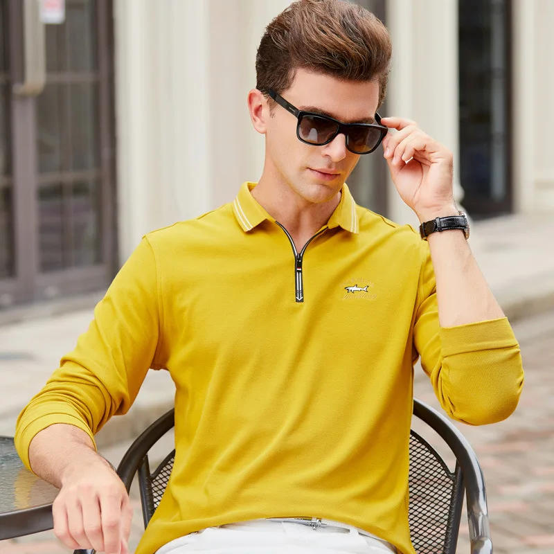 Мужская рубашка с длинным рукавом однотонная повседневная принтом длинными