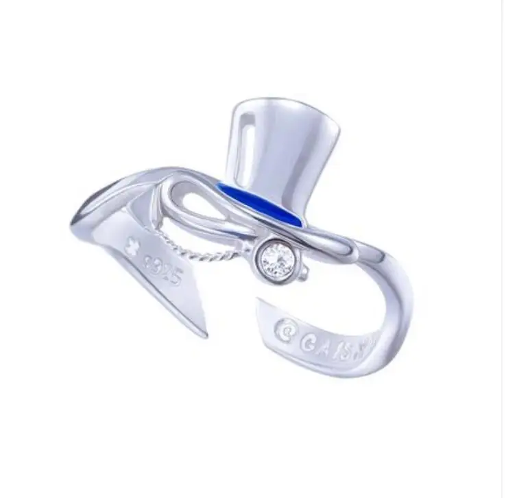 Detective Conan Kaitou Kiddo кольцо для шляпы S925 Циркон косплей ювелирные изделия Cos