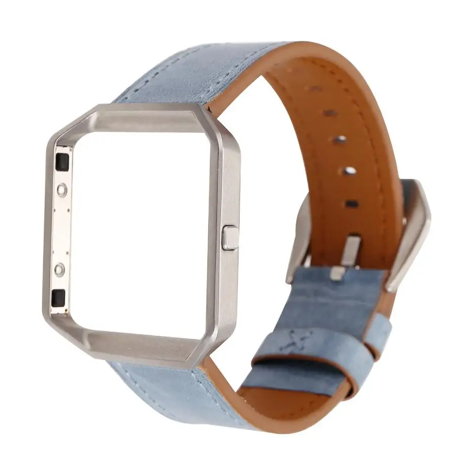 6 цветов модный кожаный ремешок для часов + рамка Fitbit Blaze браслет умные часы