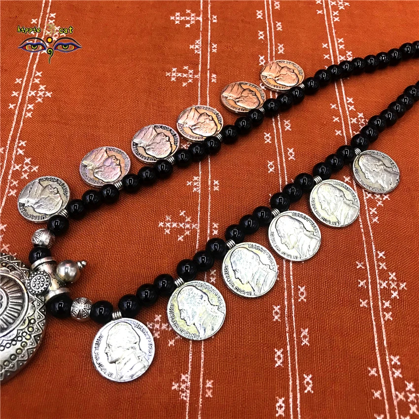 Монета с портретом jhumki оригинальный сердце подвеска ручной работы Индии Юго