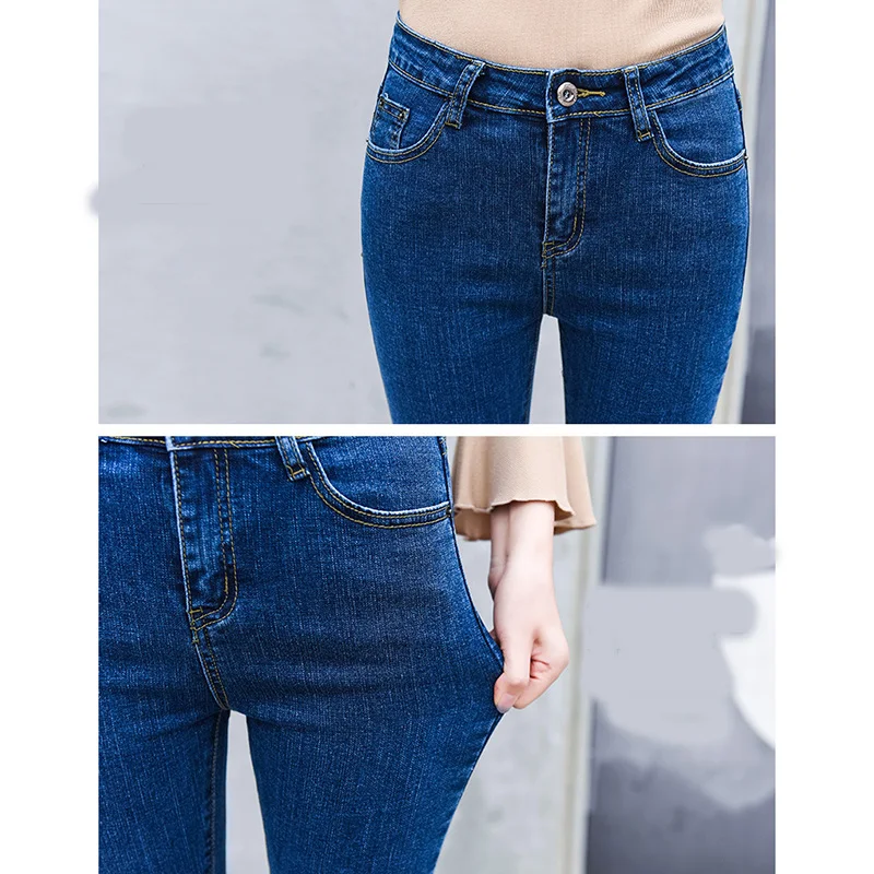 

Jeans for Women blue Jeans High Waist Jeans Woman High Elastic plus size Stretch Jeans female washed denim boot cut