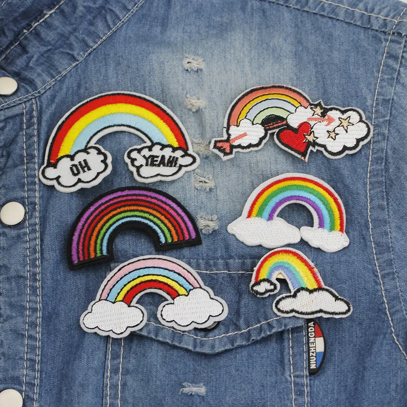 Модные милые Мультяшные булавки DIY ткань вышивка любовь буквы Радужная Брошь для