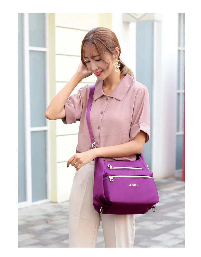 Многофункциональная женская сумка из нейлоновой ткани, многослойная водонепроницаемая сумка на одно плечо, сумка-мессенджер, Прямая поставка
