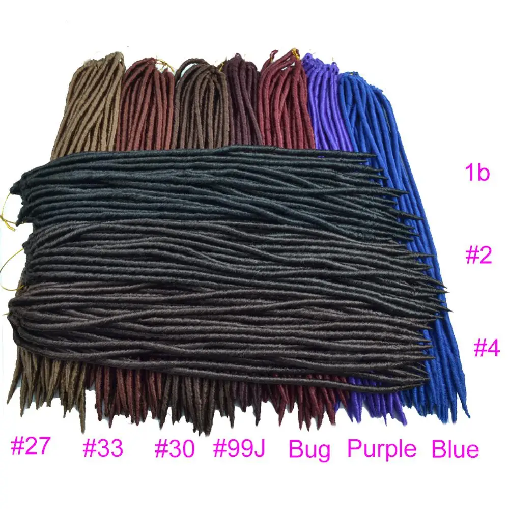 

Synthetic Pure Color Faux Locks Crochet Braids Hair 18"24strands/pack High Temperature Fiber Lock Braiding Hair Extensions