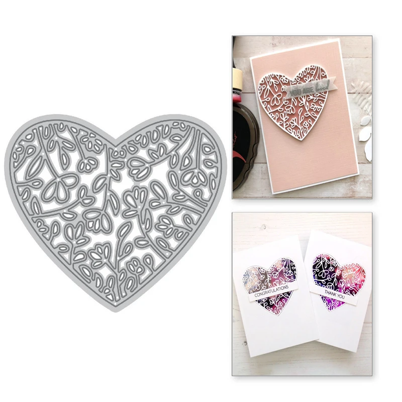 Naifumodo Floral Heart Frame Metal Cutting Dies Scrapbooking for 2019 New Craft Cuts For Making Card Set Embossing Stencils | Дом и сад