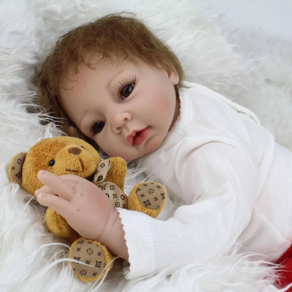 NPKDOLL 55 см Кукла Новорожденный ребенок мягкие игрушки силиконовые милые детские
