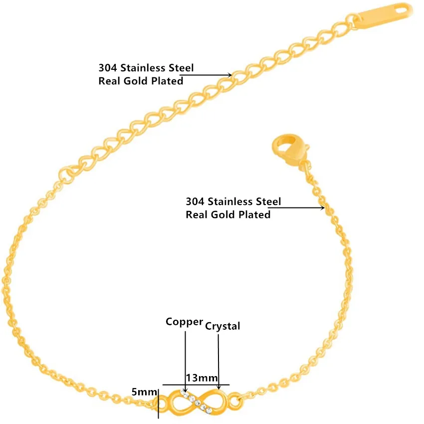 Модная модель в стиле любящее CZ браслет со знаком бесконечности для женщин 8