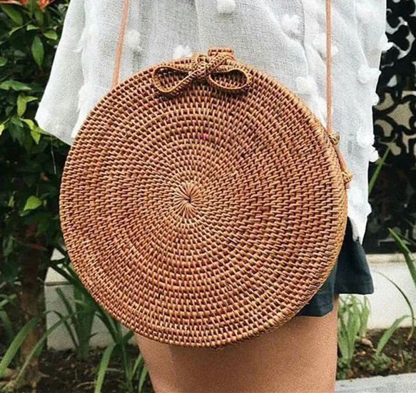 Style 2-plain Простая соломенная круговая квадратная женская сумка на плечо ручной работы тканая богемная сумка летняя пляжная Женская Большая вместительная плетеная Сумка-тоут - Цвет: Style 2-plain