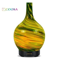 art glass diffuser 100ml essential oil diffuser vase fragrance ultrasonic cold fogger humidifier 7 colors led lamp for baby room