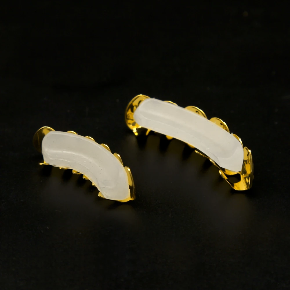 Gold Color Hip Hop High Quality Rapper Bling Teeth Grill Top &amp Bottom Set With Free Molding Bars Body Jewelry Dental Grills | Украшения
