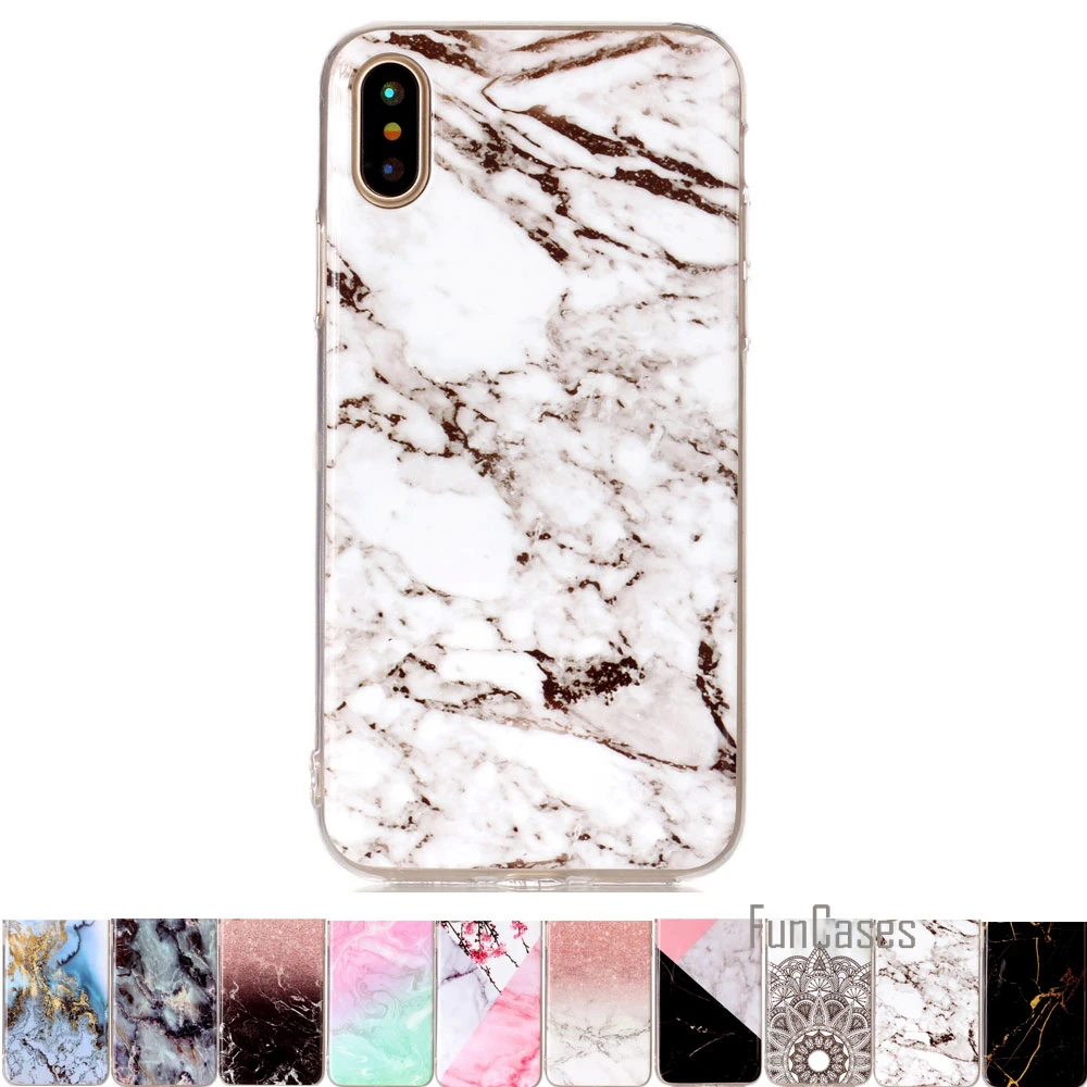 Силиконовый чехол для iPhone X/10 ретро Мрамор узор Дизайн текстура мягкая Чехол Коке