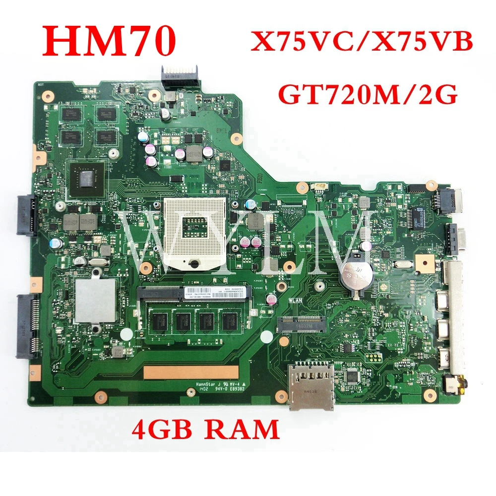 X75VC с 4 Гб Оперативная память GT720M/2G HM70 плата для ASUS X75V X75VB X75VD X75VCP R704V Материнская