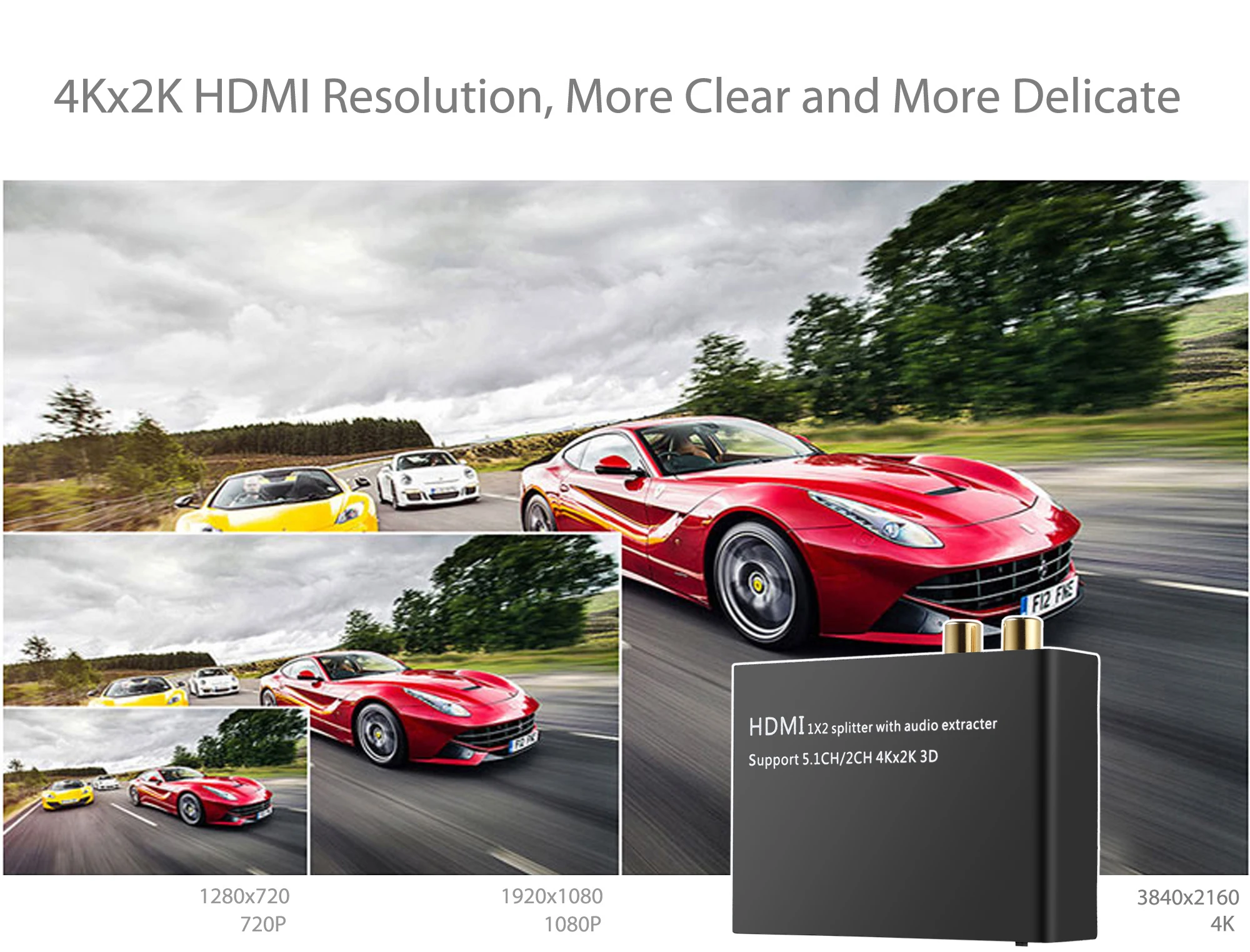 PROZOR 4K HDMI совместимый аудио экстрактор с 2 сторонним сплиттер цифровой аналоговый