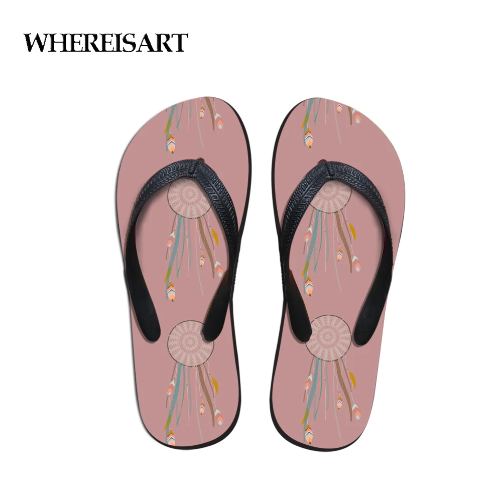Женские шлепанцы в стиле Ловец снов на плоской подошве|Вьетнамки| |