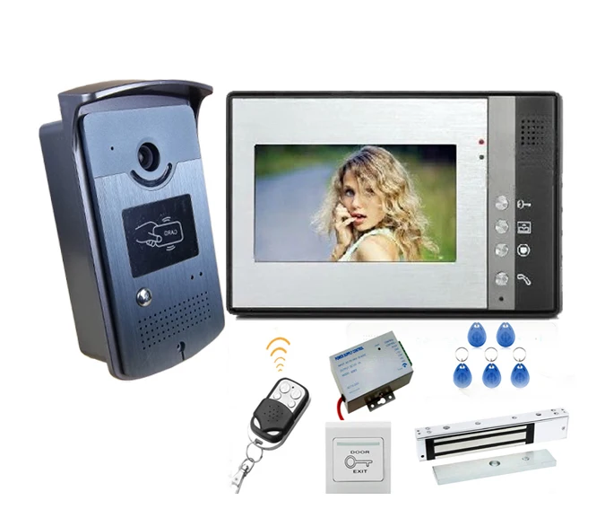 YobangSecurity 7 &quotдюймовый ЖК видео телефон двери домофон система RFID карты контроля