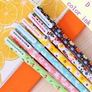 10pcs 6pcs kawaii flower colorful Chancery gel pen papelaria office school supplies stationary canetas coloridas color pen 04083 - Цвет: D color ink