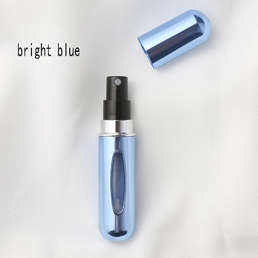 bright blue 5 мл портативный мини Спрей многоразового использования флакон для духов алюминиевый флакон с распылителем дорожный контейнер флакон для духов - Color: bright blue
