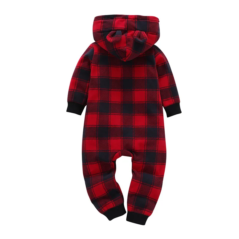 Fleece Jumpsuit Boys Romper Hooded Striped Baby Bebe Menino Macacao Autumn &amp Winter Newborn Infant Clothes |