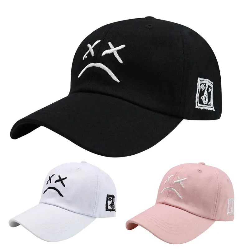 Бейсболка с вышивкой Lil Peep Sad face Dad 100% хлопок бейсболка xxxtentacion Hip Hop Cap s Golf Love lil.peep