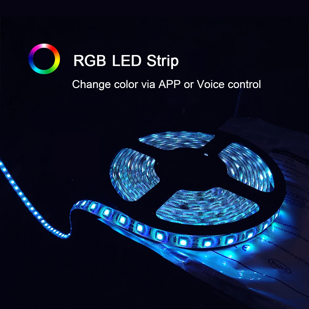 Светодиодный драйвер с 5 метрами Светодиодная лента RGB работает Alexa Google Home умная