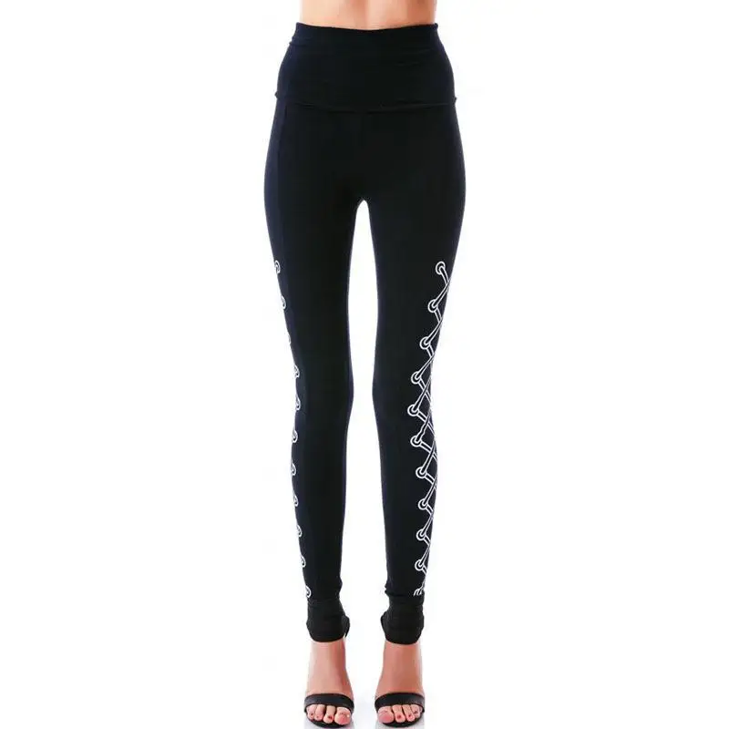 Joy Capita 2017 Casual print Pants Women Leggings Fitness black High waist elastic Skinny Leggins | Женская одежда