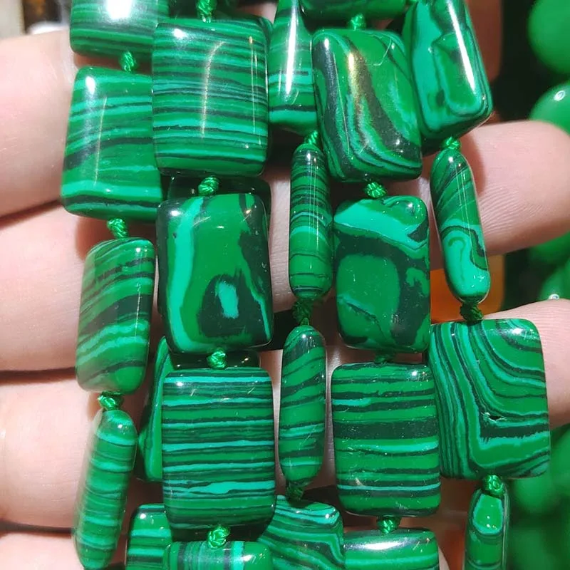 Malachite Натуральный камень ожерелье Агаты ожерелье с кварцевым камнем 24 цвета на выбор 13*18 мм 18 дюймов - Окраска металла: Malachite