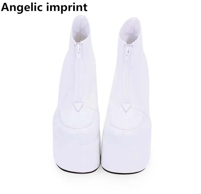 Женские мотоциклетные короткие сапоги mori girl Angelic с принтом в стиле панк Дамская