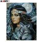 3D Алмазная вышивка, девушка с волк полная Смола бриллиант с изображением домашнего декора Мозаика diy алмазная живопись DD