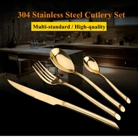 ktl 24 pcsset black dinnerware set 304 stainless steel golden dinner knives forks scoops teaspoons cutlery set tableware gift