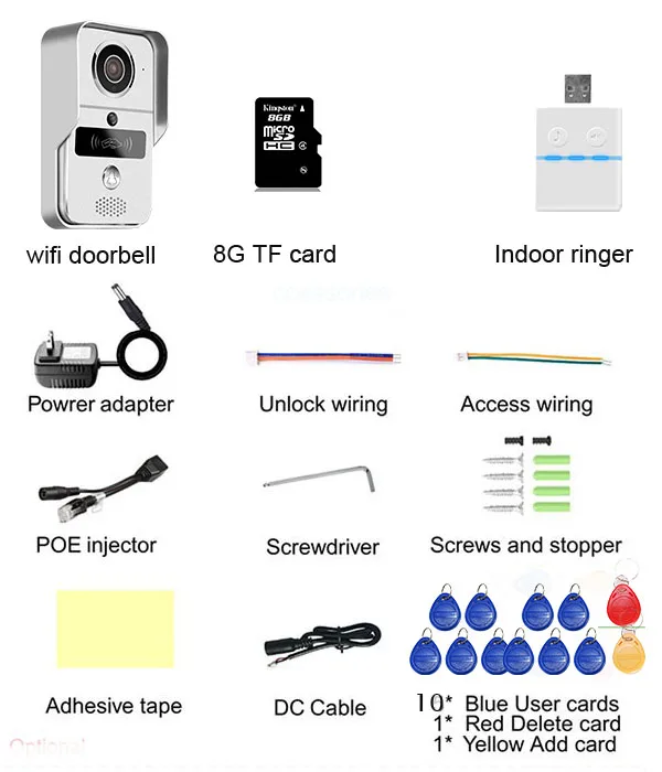 RFID беспроводной Wifi видео телефон двери Водонепроницаемый дверной звонок Домофон Система для телефона удаленный монитор/разблокировка удаленно