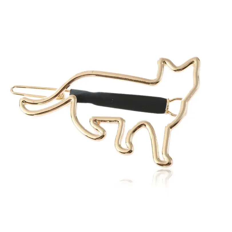 FJ027(matte gold) Shuangshuo прекрасный Шикарный Кот заколка для волос для женщин и девочек заколка с кошкой зажим для волос украшения для волос в виде животных Свадебные Заколки Для Волос Аксессуары - Окраска металла: FJ027(matte gold)