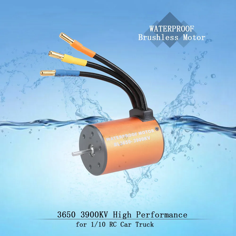 Водонепроницаемый мотор 3650 3900KV w/ 60A ESC Combo Набор для 1/10 RC автомобиля грузовика
